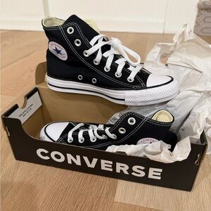 NEW Converse High Top Chuck Taylor All Stars Black Canvas Shoes Size 6